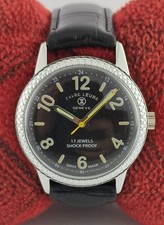 Vintage Favre-Leuba Hand-Winding Black Dial 17 Jew Working Men Watch Restored picture