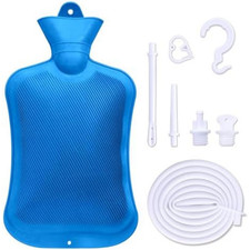 Share 2 L Home Enema Bag Kit with 2 Enema Tips,60 inch Long Silicone Hose, Contr picture