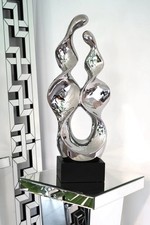 Modern Abstract Couple Sculpture Chrome Large 27” picture