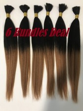 **6 BUNDLES DEAL** 100% HUMAN HAIR/YAKI BULK/STRAIGHT/16