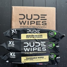 Case of Dude Wipes sheabutter Flushable 12 packages in box with 48 wipes each. picture