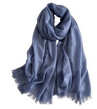 Solid color cotton and linen scarf, wrinkled all season versatile long sunscreen picture