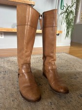 Frye Melissa Harness Tall Riding Boots Women's 10 B Tan Brown Leather 4001 picture