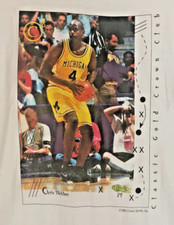 Vintage New 1993 Chris Webber Michigan T Shirt Mens XL Classic Gold Crown Club picture