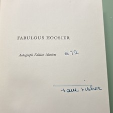 Fabulous Hoosier Jane Fisher SIGNED Autograph Ed #572 Carl Fisher Rare Indy 500 picture