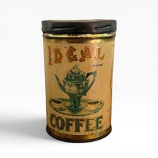 Antique Ideal Brand Coffee Tin – Lithographed General Store Advertising Canister picture