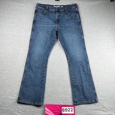 Wrangler Retro Slim Boot Denim Jeans Blue Distressed Casual Mens Size 38x32 picture
