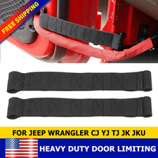 Door Limiting Straps for Jeep JK Wrangler JKU Door Strap with Zipper Black 2Pcs picture