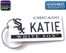 Personalized Chicago White Sox Keychain - Key Ring Tag - Custom Name Text - MLB picture