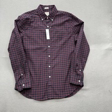 J Crew Shirt Mens Medium Navy Red Check Classic Fit American Pima Cotton picture