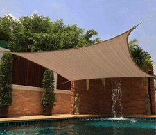 Ifenceview Brown 11'x11'-11'x48' Rectangle Sun Shade Sail Patio Canopy Awning  picture