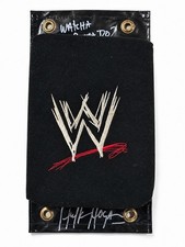 Original WWE Hulk Hogan Hand Signed Event Used Scratch Logo Turnbuckle Pad PROOF picture