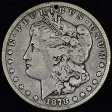 1878-CC $1 MORGAN DOLLAR ✪ VF VERY FINE DETAILS ✪ SILVER COIN HOLED HOLE picture