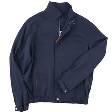 Manto S/S 2026 Navy Blue Lightweight Microfiber Bomber Jacket M (Eu 50) NWT picture
