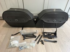 Pair of Viking Bags Large Black Leather-Wrapped Hard Saddlebags - Accessories picture