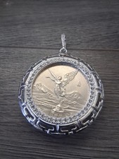 moneda  centenario libertad de 1 OZ , moneda y bizel plata 925 plata real MM. picture