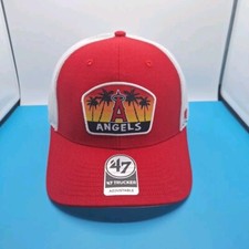 '47 Brand Los Angeles Angels Region Patch Trucker Adjustable Hat Snapback Red picture