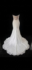 Allure Bridals AC-1288 Ivory Nude Lace Mermaid Wedding Dress Dramatic Train picture
