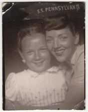 c1930s S.S. Pennsylvania Panama Pacific Line Photo Booth Woman Girl 1.5x2 picture