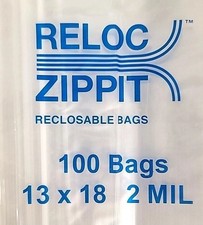 900 Zippit Reloc Bags 13 x 18 Clear 2 mil LARGE Reclosable Zip Seal Lock picture
