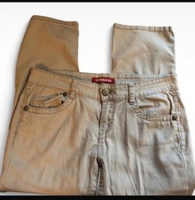 UNIONBAY women Beige Slim Fit Khaki Pants Size 9 Cotton Button Pockets picture