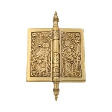 Asian Japanese Door Hinge Cast Brass Circa 1880 Design 4.5
