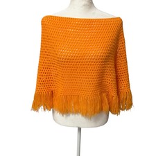 Vintage Orange Knit Poncho picture