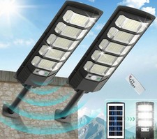 2PCS 540 LEDs 6500K Solar Street Lights Outdoor Dusk to Dawn W/Motion Sensor NEW picture