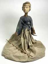 Vintage Indonesian Wayang Golek Rod Puppet Hand Carved Javanese Folk Art picture