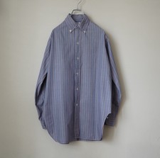 RARE 50s 6 Button Vintage Brooks Brothers Blue Striped Shirt 15 OCBD USA picture
