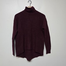Madewell Wafflestitch Turtleneck Sweater Maroon Burgundy Wool Alpaca Blend Sz S picture