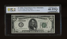 DBR 1928-A $5 FRN Philadelphia Numeral Fr. 1951-C PCGS-B 40 PPQ Ser # C10564442A picture