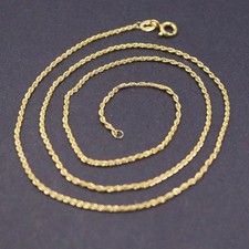 1.0mm Stamped AU750 Solid 18K Gold Rope Necklace Fine Gold Chain 18 inch picture