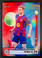 FRENKIE DE JONG 2025-26 TOPPS FINEST UEFA RED REFRACTOR 2/5 ULTRA-RARE SSP picture