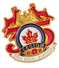 Vintage Royal Canadian Legion Red Deer Alberta Enamel Pin Badge Laurie Artiss picture
