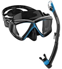 Rapido Four Lens Panoramic View Scuba Snorkeling Mask & Dry Snorkel Set Combo picture