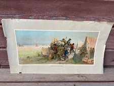 VTG ANHEUSER BUSCH ATTACK ON AN EMIGRANT TRAIN CHROMOLITHOGRAPH O.E. BERNINGHAUS picture
