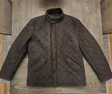 Barbour Powell Quilted Jacket Mens Size XL Fleece Lined Coat Olive picture