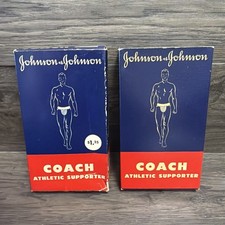 2 VTG 1940-50’s Johnson & Johnson Coach Athletic Supporter Men’s  Size L & S picture