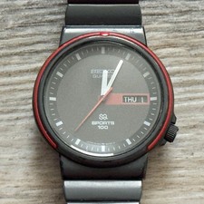Seiko SQ Sports 100 5H23-602H Rare Vintage Gray Red Tested Working picture