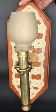 Vtg True Harbor Brass Gimbal Nautical Wall Sconce Lamp Rope Wood Vashon Island picture