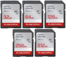 SanDisk Ultra Go SD 32GB 64GB 128GB 256GB 512GB SDHC SDXC UHS-I V10 190MB/s LOT picture