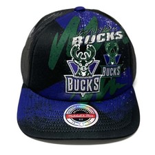 Mitchell & Ness Black NBA Milwaukee Bucks Hyper Trucker HWC Snapback - OSFA picture