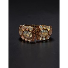 Vintage Juliana D&E Hinged Clamper Bracelet AB Rhinestones 50s Hollywood Regency picture