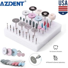 35Pcs Dental Lab Polishing Diamond Burs HP Kit For Ceramics Porcelain Grinding picture