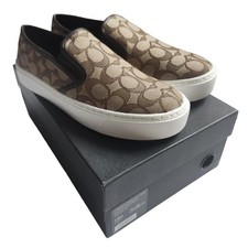 Coach Cameron Outline Signature C Slip-On Sneaker Khaki/Chestnut Size 7.5M picture
