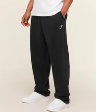 SALE- Gymshark Crest Straight Leg Joggers Black picture