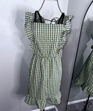 Wild Fable Green White Gingham Smocked Ruffle Square Neck Sundress Short XL picture