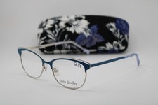 NEW VERA BRADLEY CHARLIE SWEET GARDEN BLUE SILVER AUTHENTIC EYEGLASSES 53-16 picture