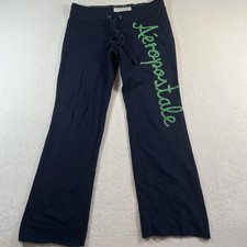 Y2K Aeropostale Sweatpants Womens Medium Blue Stretch Flare Lounge Drawstring picture